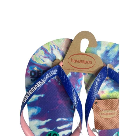 Havaianas Women's Flip Flop Sandals Apple Green Tye-Dye Women's 11/12 NEW - Picture 7 of 11